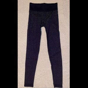 Athleta black and silver shimmer leggings